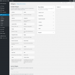 Page screenshot: Widgets ‹ Test site — WordPress
