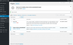 Page screenshot: Plugins ‹ Test site — WordPress