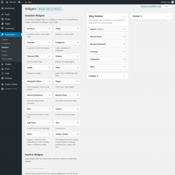 Page screenshot: Widgets ‹ Test site — WordPress
