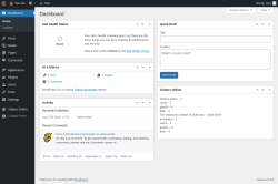 Page screenshot: Dashboard ‹ Test site — WordPress