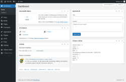 Page screenshot: Dashboard ‹ Test site — WordPress