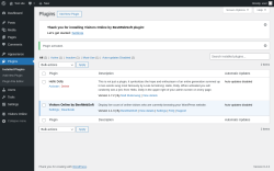 Page screenshot: Plugins ‹ Test site — WordPress