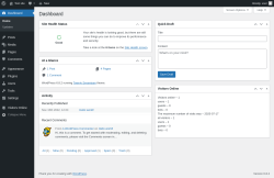Page screenshot: Dashboard ‹ Test site — WordPress