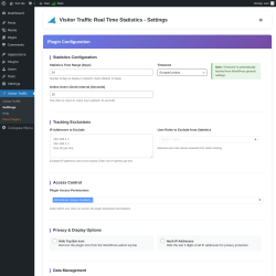 Page screenshot: Visitor Traffic → Settings