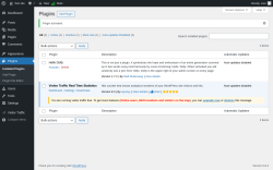 Page screenshot: Plugins ‹ Test site — WordPress