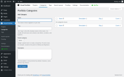 Page screenshot: Visual Portfolio → Categories