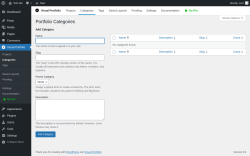 Page screenshot: Visual Portfolio → Categories