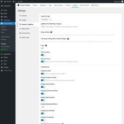 Page screenshot: Visual Portfolio &rarr; Settings &rarr; Popup & Lightbox