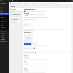 Page screenshot: Visual Portfolio &rarr; Settings