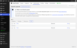 Page screenshot: Visual Portfolio &rarr; Saved Layouts