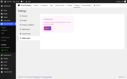 Page screenshot: Visual Portfolio &rarr; Settings &rarr; White Label