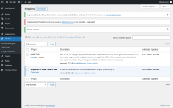 Page screenshot: Plugins ‹ Test site — WordPress