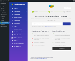 Page screenshot: Visual Composer → ★ Activate Premium