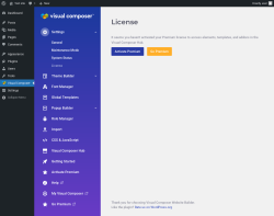 Page screenshot: Visual Composer → License