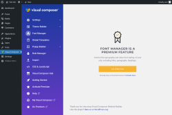 Page screenshot: Visual Composer → Font Manager