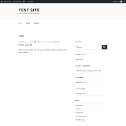 Page screenshot: Test site – Just another WordPress site