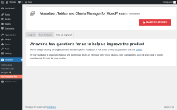 Page screenshot: Visualizer → Support → Help us improve!