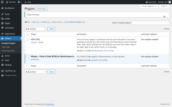 Page screenshot: Plugins ‹ Test site — WordPress