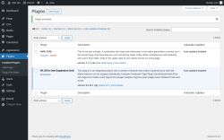 Page screenshot: Plugins &lsaquo; Test site &mdash; WordPress