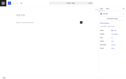 Page screenshot: Add Page &lsaquo; Test site &mdash; WordPress