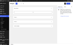 Page screenshot: Widgets &lsaquo; Test site &mdash; WordPress