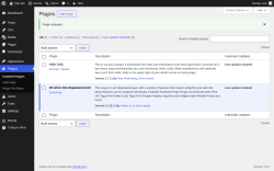 Page screenshot: Plugins &lsaquo; Test site &mdash; WordPress