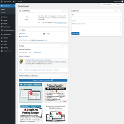 Page screenshot: Dashboard &lsaquo; Test site &mdash; WordPress