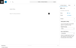 Page screenshot: VK Block Patterns &rarr; Add Post