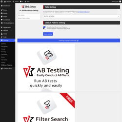 Page screenshot: Settings &rarr; VK Block Patterns