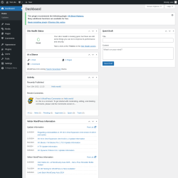 Page screenshot: Dashboard &lsaquo; Test site &mdash; WordPress