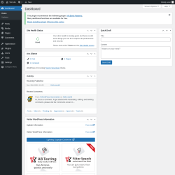 Page screenshot: Dashboard &lsaquo; Test site &mdash; WordPress