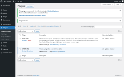 Page screenshot: Plugins &lsaquo; Test site &mdash; WordPress