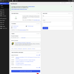 Page screenshot: Dashboard &lsaquo; Test site &mdash; WordPress