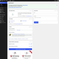Page screenshot: Dashboard &lsaquo; Test site &mdash; WordPress