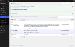 Page screenshot: Plugins &lsaquo; Test site &mdash; WordPress