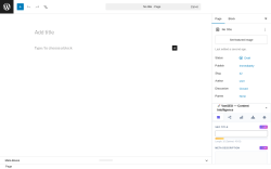 Page screenshot: Add Page &lsaquo; Test site &mdash; WordPress