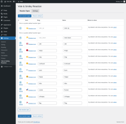 Page screenshot: Settings &rarr; Vote & Smiley Reaction