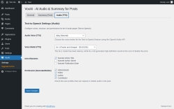 Page screenshot: VoxAI &rarr; Audio (TTS)