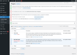 Page screenshot: Plugins &lsaquo; Test site &mdash; WordPress