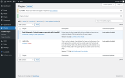 Page screenshot: Plugins ‹ Test site — WordPress