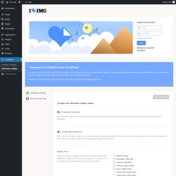 Page screenshot: iLoveIMG → Watermark settings