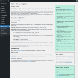 Page screenshot: Watu Quizzes → Help & Support