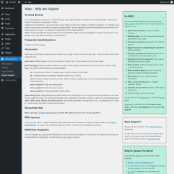 Page screenshot: Watu Quizzes → Help & Support