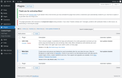 Page screenshot: Plugins ‹ Test site — WordPress