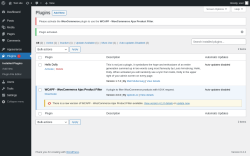 Page screenshot: Plugins ‹ Test site — WordPress