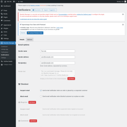 Page screenshot: Blacklist Manager → Notifications