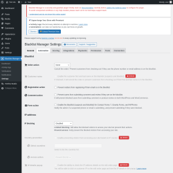 Page screenshot: Blacklist Manager → Settings → Automation
