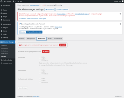Page screenshot: Blacklist Manager → Settings → Permission
