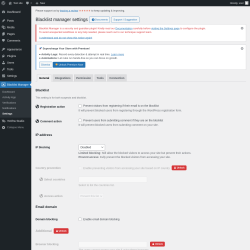 Page screenshot: Blacklist Manager → Settings