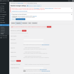Page screenshot: Blacklist Manager → Settings → Integrations